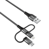 Trust Keyla Extra Strong 3in1 datový a nabíjecí kabel, černý, 1m (USB - USB-C / Lightning / MicroUSB)