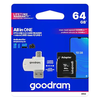 GoodRam All In One TransFlash 64GB microSDHC Evo  memorijska kartica, Class 10, UHS-1 + SD adapter + USB  čitač kartice