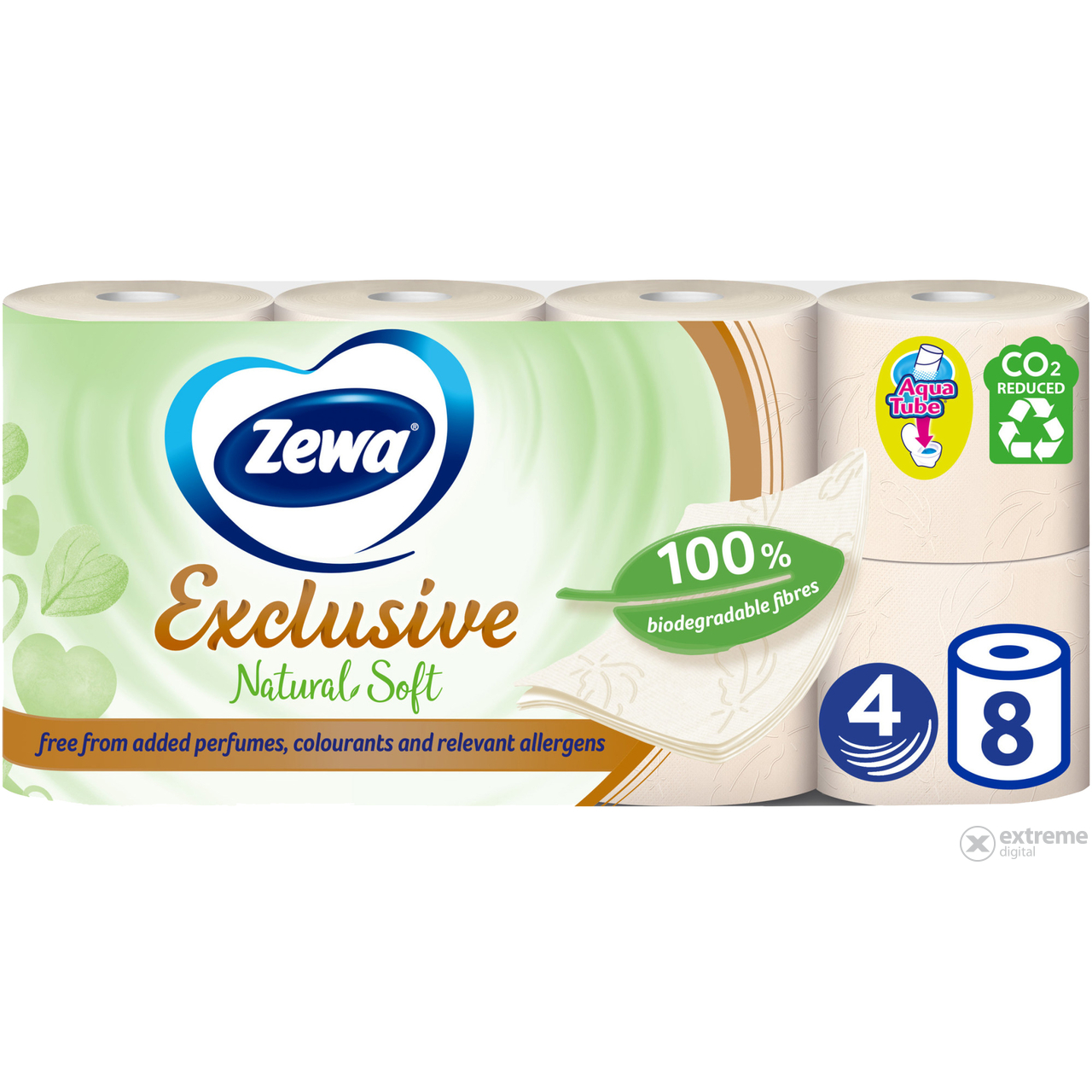 Zewa Exclusive Natural Soft toalet papir 4 slojni, 8 rolne