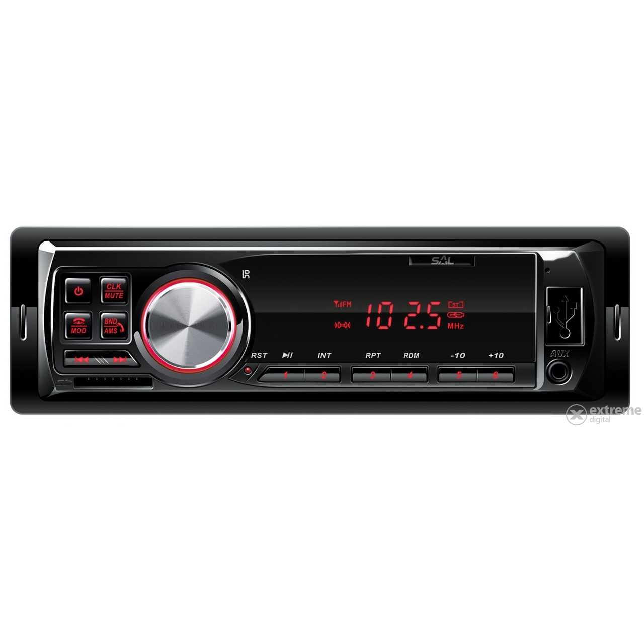 SAL auto radio; BT-FM-USB-SD-AUX, crveni LED ekran (VBT 1100/RD)