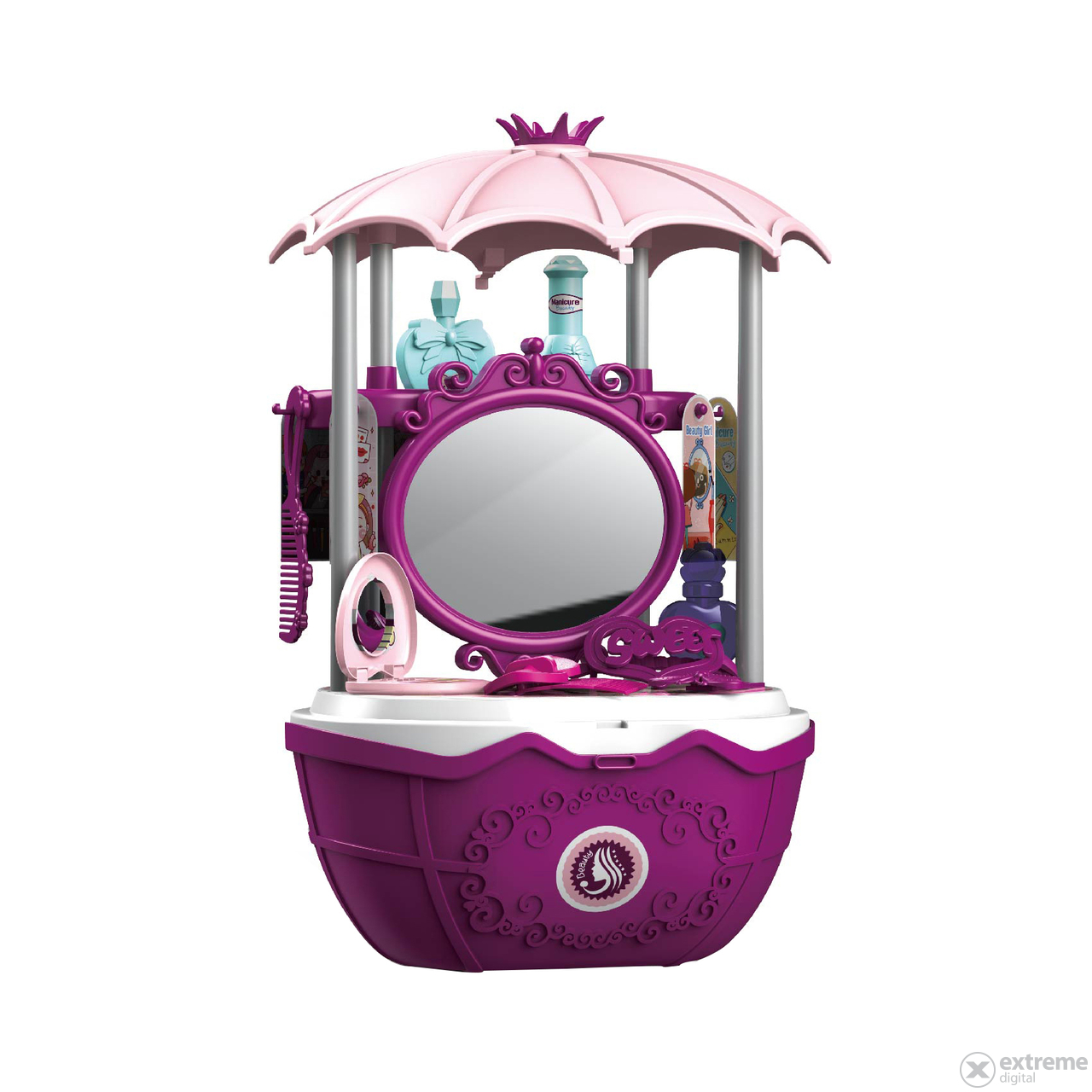 M-Toys Set igrač, frizerski set 4 v 1, 31 kos, roza/vijolična (5949129018426)