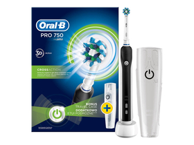 Oral-B PRO 750 Elektrische Zahnbürste, mit CrossAction Aufsteckbürste,