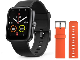 Xiaomi 70mai Maimo Smartwatch, schwarz, orangefarbenes Armband