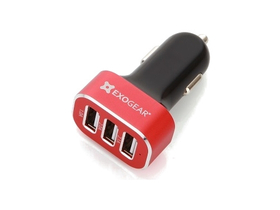 ExoCharge 3 port 5.1A univerzalni USB auto punjač, cveni