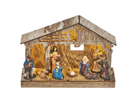 Vianočná dekorácia - BETLEHEM 26x19cm 5LED 3xAA