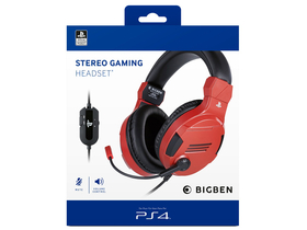 Bigben V3 PS4 stereo gamer headset, červený