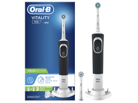 Oral-B D100 Vitality Elektrozahnbürste mit Sensi und CrossAction Kopf, schwarz