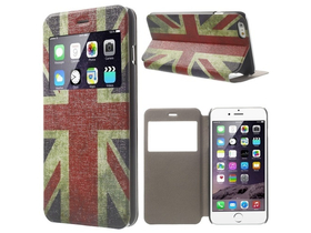Gigapack S-View Cover kožený obal pre Apple iPhone 6 Plus / 6S Plus (5,5"), britská/anglická vlajka