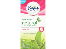 Veet Kaltwaxstreifen Natural Inspirations mit  Aloe Vera für normale/trockene Haut (20pcs)
