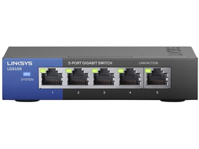 Linksys LGS105-EU-RTL fekete 5 portos üzleti asztali gigabit switch