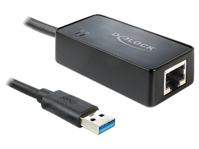 Delock 62121 USB Adapter 3.0-Gigabit LAN 10/100/1000 Mb/s, mit Installations-CD, schwarz