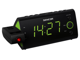 Sencor SRC 330 radio s budilnicom LED zaslon i projekcija, zeleni