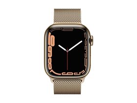 Apple Watch Series 7 GPS + Cellular 45mm, Zlaté, se zlatým milánským tahem