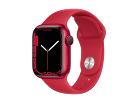 Apple Watch Series 7 GPS 41mm, rot, + rotes Sportarmband