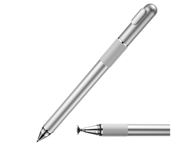 Baseus 2in1 univerzalna olovka za ekran na dodir , kapacitiv, srebrna