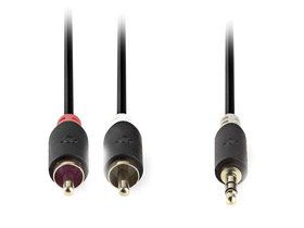 Nedis (CABW22200AT20) Stereo audio kabel 3,5 mm Jack 2 RCA 2m, antracit