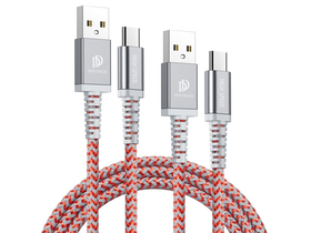 Dux Ducis K-II Pro dátový a nabíjací kábel, USB/Type-C, 1m + 2m, červený, 2ks