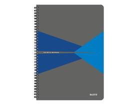 Leitz "Office" 90 lap, A4 spiralna bilježnica s crtom, PP korice, sivo-plava