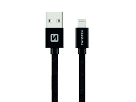 Swissten USB - lightning kabel, crni, 0,2 m