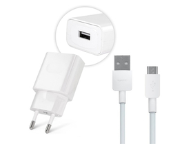 Huawei mrežni punjač sa USB + PY0857 microUSB kabel, bijeli (5V / 2000mA)