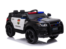 Mappy MP-002B Elektroauto für Kinder - Polizeiauto für 2 Personen, schwarz