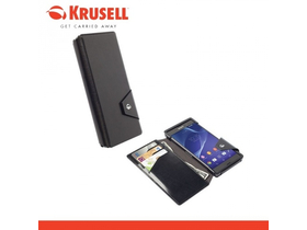 Mobil tartozék KRUSELL FlipWallet KALMAR tok álló, bőr (FLIP, mágneses, oldalra nyíló, bankkártya tartó) BARNA 76028