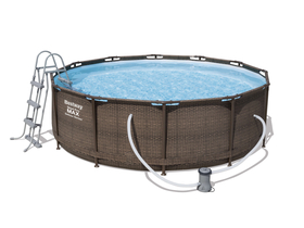 Bestway mykonos lux  басейн с метална рамка с ефект на ратан 366x100