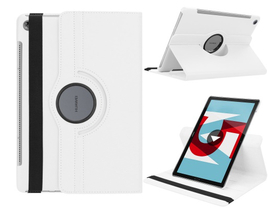 Gigapack álló bőr tablet tok Huawei MediaPad M5 (10") készülékhez, fehér
