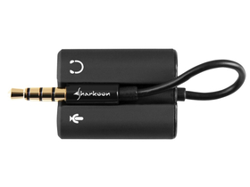 Sharkoon PMP35 Kabelkonverter (3,5 mm TRRS-Buchse - 3,5 mm Audio + Mikrofonbuchse), schwarz
