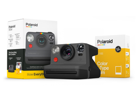 Polaroid Now Sofortbildkamera + 16 i-Type Farbfilme, schwarz