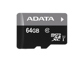 Adata 64GB microSDHC memóriakártya + adapter Class 10, UHS-I (AUSDX64GUICL10-RA1) 