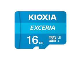 Kioxia Exceria LMEX1L016GG2 microSDHC memóriakártya, 16GB, Class 10, UHS-I U1 + adapter
