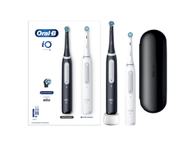 Oral-B iO Serie 4 Duo elektrische Zahnbürste, Mattschwarz/Quite White