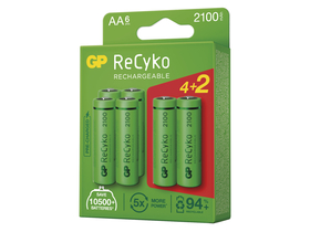 GP ReCyko NiMH nabíjateľné baterky HR6 (AA) 2100mAh 6ks B2121V