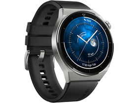 Huawei Watch GT 3 Pro Smartwatch, Armband aus schwarzem Fluorelastomer, 46 mm