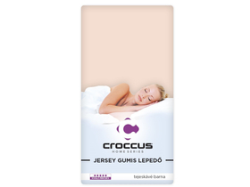 Croccus Home Jersey gumis lepedő 100x200, tejeskávé barna