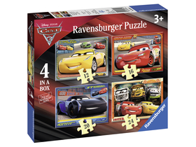 Ravensburger Puzzle, Disney Cars, 4 Puzzles, 24/12/20/24 Teile