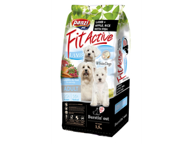 Fit Active White Dogs Adult suché krmivo pre psov, ryba/ryža/jablko, 1,5 kg