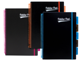 Pukka Pad Neon black projektna knjiga A4, spiralna bilježnica s crtama