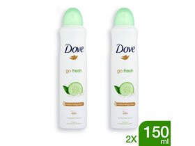 Dove Go Fresh antiperspirant, 2x150 ml