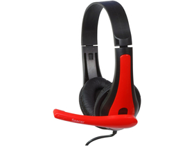 Spacer SPK-507 slušalke z mikrofonom, Stereo, 3,5 mm, rdeče/črne