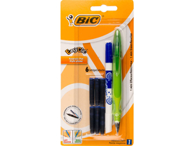 Bic Easy Clic Standard töltőtoll + 6 db tintapatron, 1 db mini tintaeltüntető toll