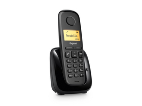 Gigaset A180 безжичен DECT телефон, 50 реномиран телефонен указател, идентификация на обаждащия се, черен