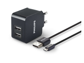 Philips DLP2307U/12 Dual USB zidni punjač za tablet, mobitel i univerzalnu upotrebu