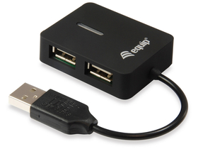 Equip Life USB Hub 4 portni  USB2.0 Type C, črn(128952)