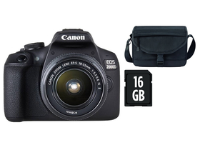 Canon EOS 2000D DSLR fotoaparat kit (18-55mm IS II objektiv) + Canon torba + 16GB SD + marama