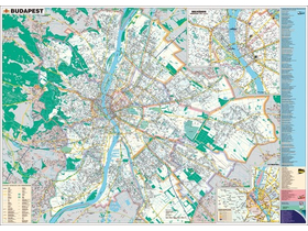 Stiefel nástenná mapa Budapest, 140x100 cm