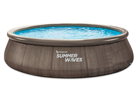 Summer Waves Quick-Up Pool (Rattan-Design) mit Filterpumpe, 3,05 m