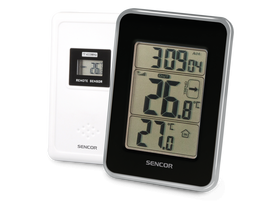 Sencor SWS 25 Hőmérő vezeték nélküli hőérzékelővel, fekete