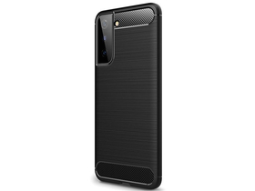 Gigapack gumený/silikónový obal pre Samsung Galaxy S21 Plus 5G, čierny, leštený carbon